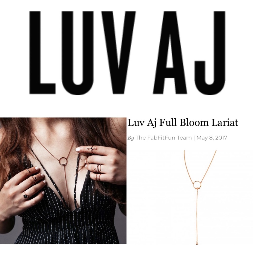 NWT Luv AJ Full Bloom Rose Gold Lariat Necklace